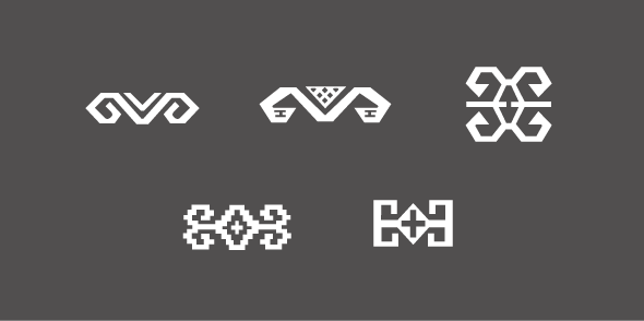 羊の角の文様の画像